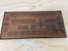 Vintage Drueke Four Track Cribbage Board Model Solid Walnut, Pegs Good