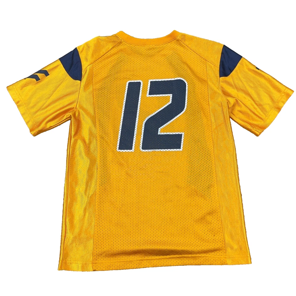 Camiseta deportiva vintage West Virginia Mountaineers juvenil mediana amarilla Nike Geno Smith Foto 2 de 4