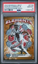 Marvin Harrison Jr. 2023 Bowman University Best Elements Of The Game Gold PSA 10