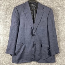 Canali Sport Coat Mens 42 54R Blue Linen Wool Silk Blend Two Button Blazer Italy