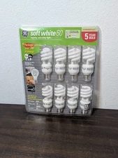 GE Energy Smart CFL Fluorescent GE 13 W Replaces 60 W Soft Light Bulbs 8 Pack