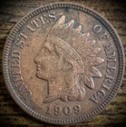 1909 Indian Head Cent Penny Full Liberty 3+ Diamonds