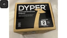 DYPER - Charcoal Enhanced Disposable Baby Diapers - Size 2, 56 Diapers