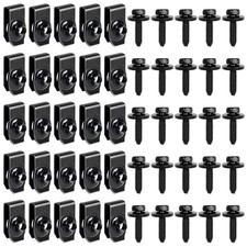50 Pcs Body Fasteners - 25 Bolts 25 U-Nut Clips for Fender, Engine Cover Spl