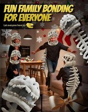 Silly Dino Plush, Wearable Sillydino Skeleton Plush Hood,Soft Spinosaurus Outfit