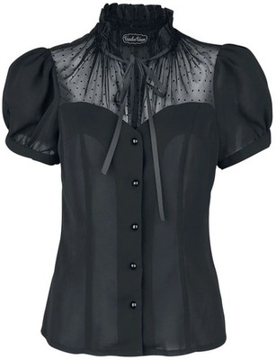 Voodoo Vixen Bluse Damen Acid Doll Coalette Blouse schwarz