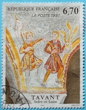 FRANCE 1997  OBLITÉRÉ  YT 3049  "Fresques de Tavant - Indre & Loir " CACHET ROND