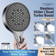 Air Pressure Boosted Handheld Shower Head with Four Spray Patterns Large Panel