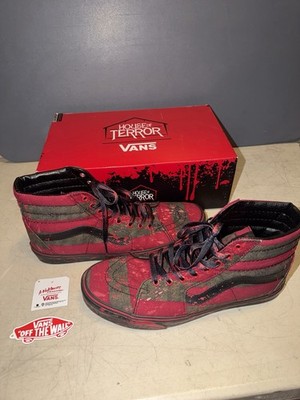 VANS House of Terror x Sk8-High the Nightmare On Elm Street Size 13 with Socks
