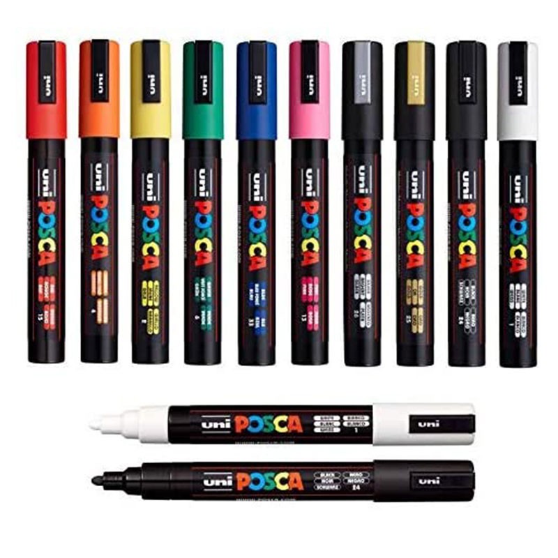 Feutres Posca PC-5M pointe moyenne pour personnaliser vos objets déco et customiser vos vêtements