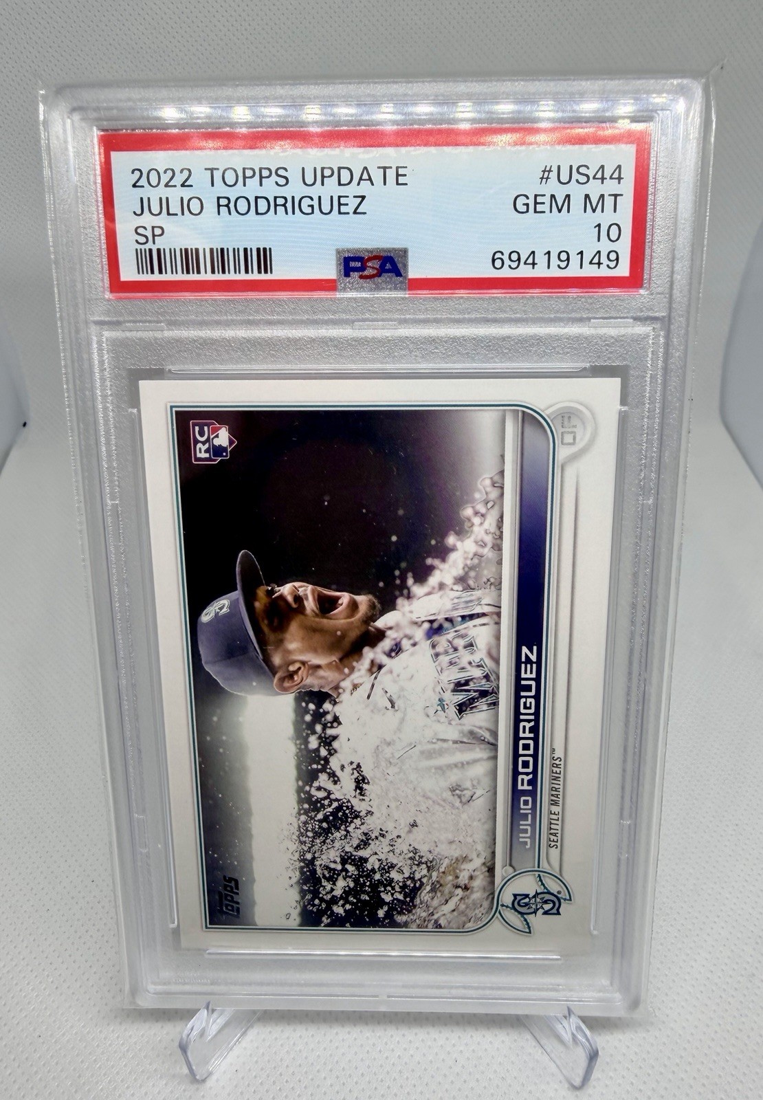 2022 Topps Update Julio Rodriguez #US44 SP RC Rookie PSA 10 GEM MINT