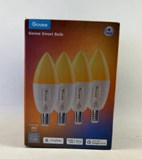 Govee E12 Led Bulb 4 Pack Smart Light Bulbs WiFi Candelabra Matter Alexa Google