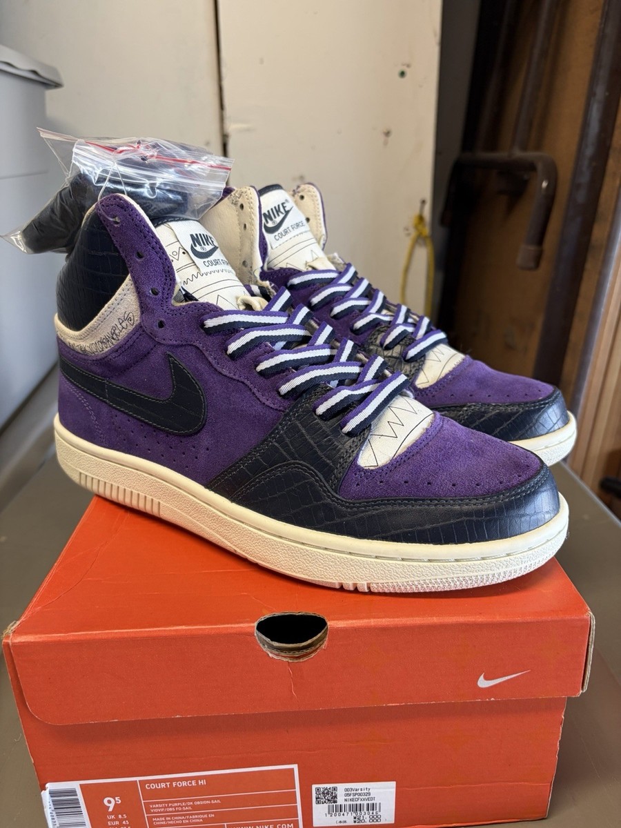 Stussy × Nike Court Force Hi 紫 パープル オールド 2005 Nike x Stussy Court Force Hi Purple 9.5 312270 542 Not SB | eBay