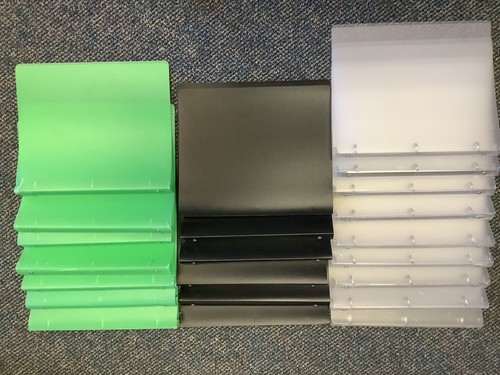 USED Bundle of 22 1” FlexFolders clear x9 – green x7 – black x6