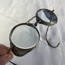 Vintage American Optical Clear Oval Wire Mesh Safety Glasses Steampunk Style