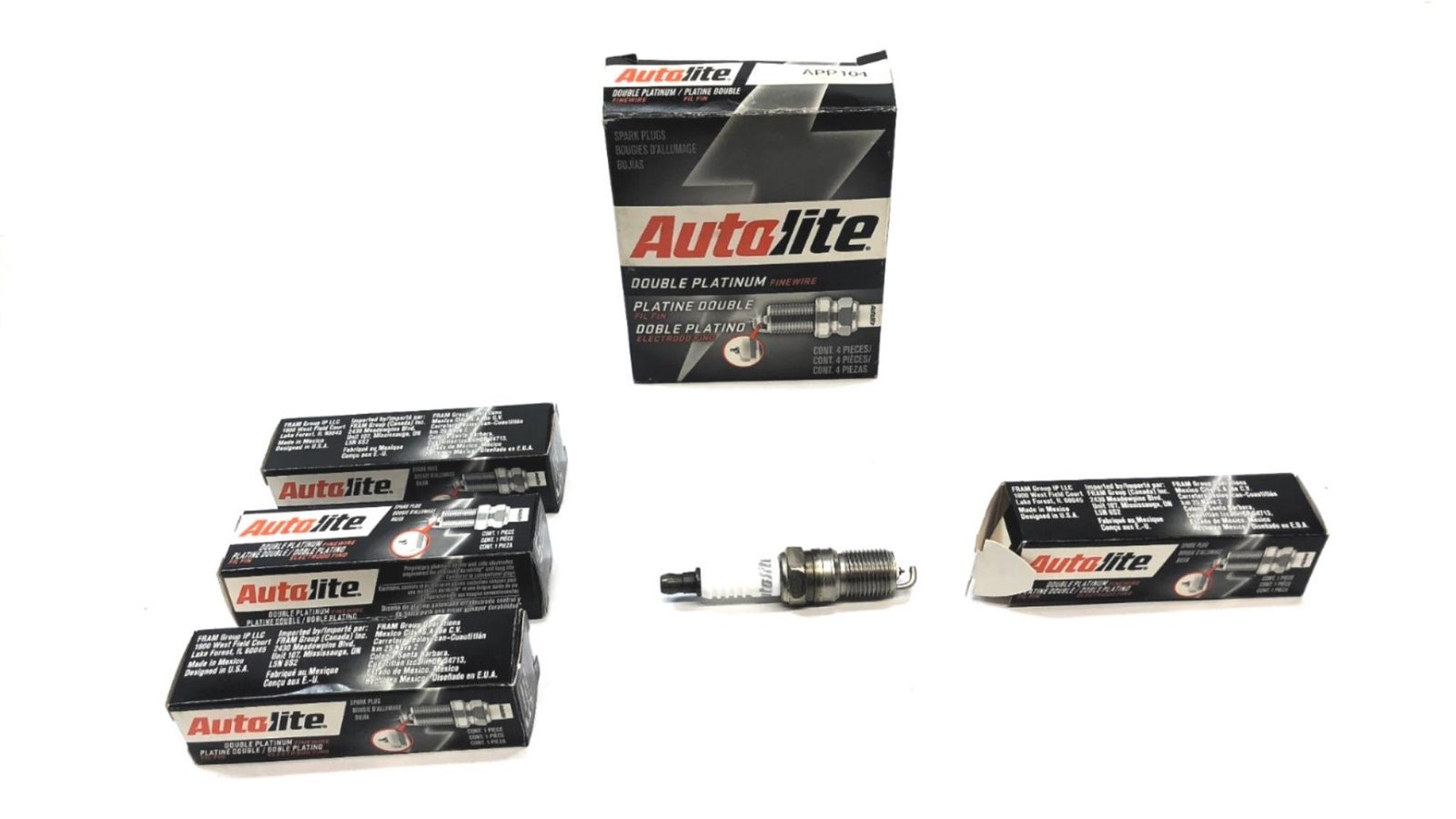 Autolite Pack of 4 Double Platinum Finewire Spark Plug APP104 NOS