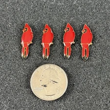 Lot of 4 Red Cardinal Birds Vintage Pins Pinbacks #56742