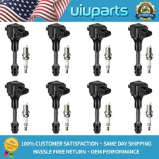 8PCS Ignition Coil & Iridium Spark Plug For 2004-2007 Nissan Titan 5.6L UF510