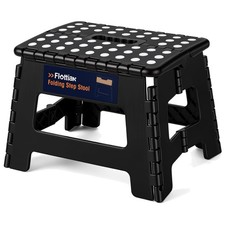9 Inch Folding Step Stool, 300 Lbs Capacity Non-Slip Plastic Step Stool with ...