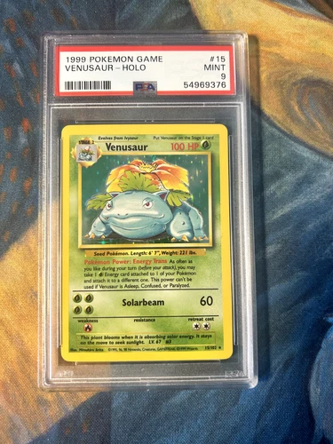 Pokemon TCG - Venusaur 15/102 Holo Base Set PSA 9