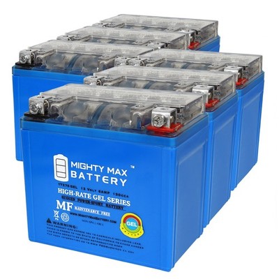 Mighty Max YTZ7SGEL 12V 6AH GEL Battery Replaces #GTZ7S Motorcycles - 6 Pack