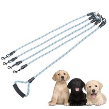 Dual Dog Leash 360 TangleFree Reflective Heavy Duty Blue 1 Four Leashes