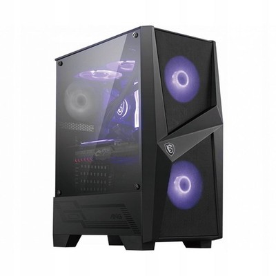Midi Tower ATX Gehäuse Schwarz, RGB, Tempered Glass, Gaming