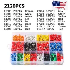 2120PCS Cable Cord Pin End Bootlace Ferrule Terminal Set Wire Crimp Connectors