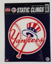 New York Yankees 6" x 6" Static Cling Hat Logo Truck Car Auto Window Decal NEW