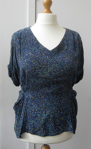 BIMBA &amp;amp;amp; LOLA blue silk blouse size L NWT