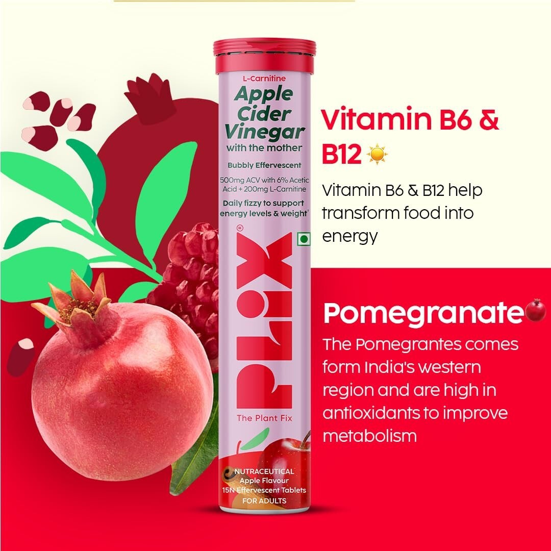 PLIX - L-Carnitine ACV boost metabolism (15 Tablets)- Pack Of 4 ( Apple ) |  eBay