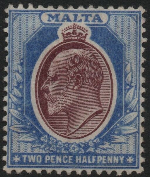 MALTA-1904 2½d Maroon & Blue Spring new work V39885 MINT Ranking TOP2 Sg 52 MOUNTED
