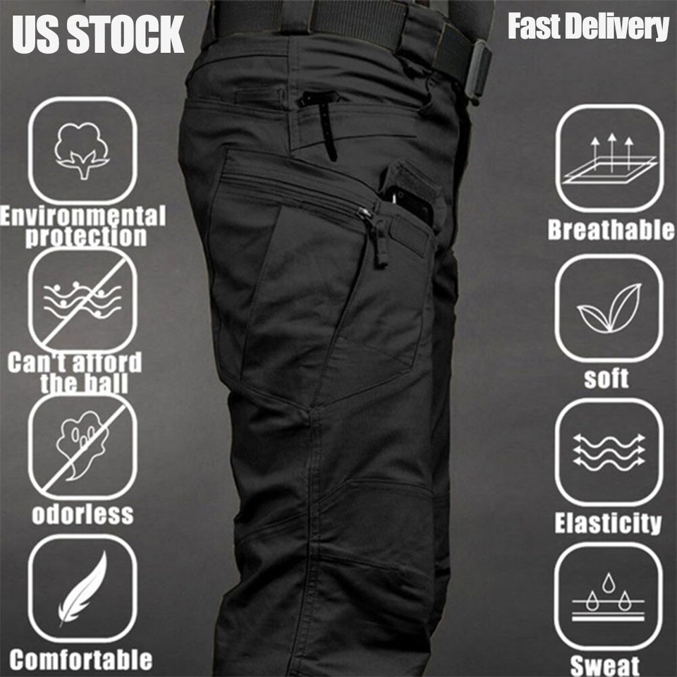 Pantalones de Carga Tácticos para Hombres Impermeables Trabajo Senderismo Combate Aire Libre Pantalones Pantalones
