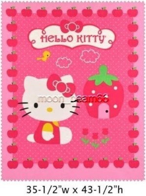 Sanrio Hello Kitty Huge Strawberry Cupcake Quilt Top Panel Cotton Fabric