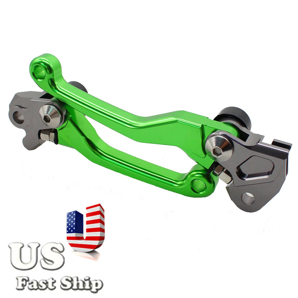 EE. UU. Ajuste Kawasaki KX125 2006-2008 KX250F 2005-12 Palancas de embrague de freno pivote verde Foto 2 de 4