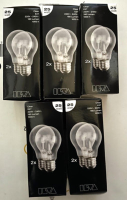 10x  EDI Light E27 25W 25 Watt Glühlampe klar Restposten Standard Neu