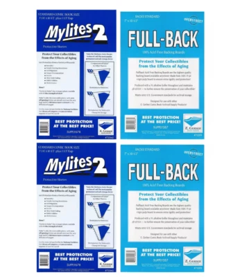 100 Mylites 2 Mil Mylar Standard Comic Book Bags & Boards (Full Back) E. Gerber