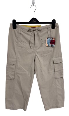 Gloria Vanderbilt Women's Petite Casual Khaki Capri Cargo Pants Size 10 