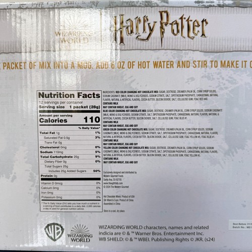 Harry Potter HOGWARTS 12 Color Changing Hot Chocolate Mixes & Stir Wand Gift Set - Picture 5 of 6