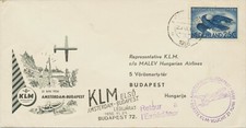 NIEDERLANDE 1956 Erstflug der KLM "AMSTERDAM - BUDAPEST", nur wenige geflogen