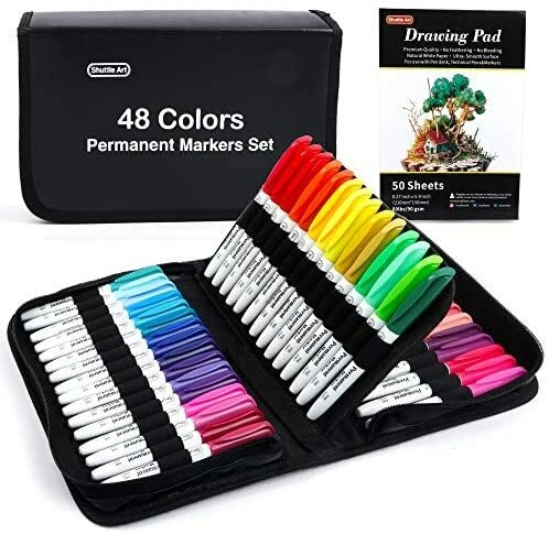 Shuttle Art Oil-based Marker Color Pen Marker Set Art Marker Fine print  48color