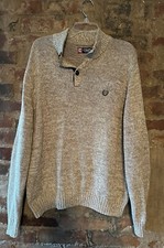 Chaps by Ralph Lauren Men's Sueded Elbow Patch Pullover Button Up Sweater Large