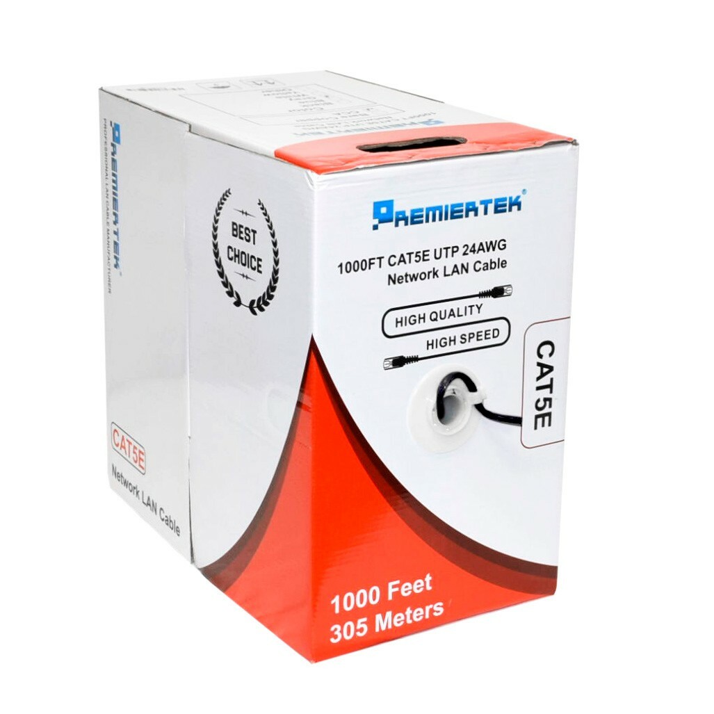 1000FT CAT5E CABLE UTP WIRE BULK ETHERNET LAN NETWORK CAT5e RJ45 BLACK