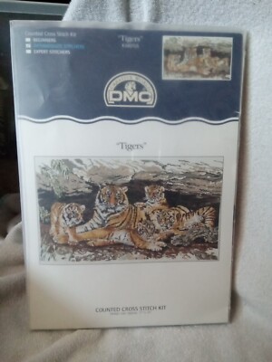 DMC Creative World Tigers Counted Cross Stitch Kit 17''x10'' NEW