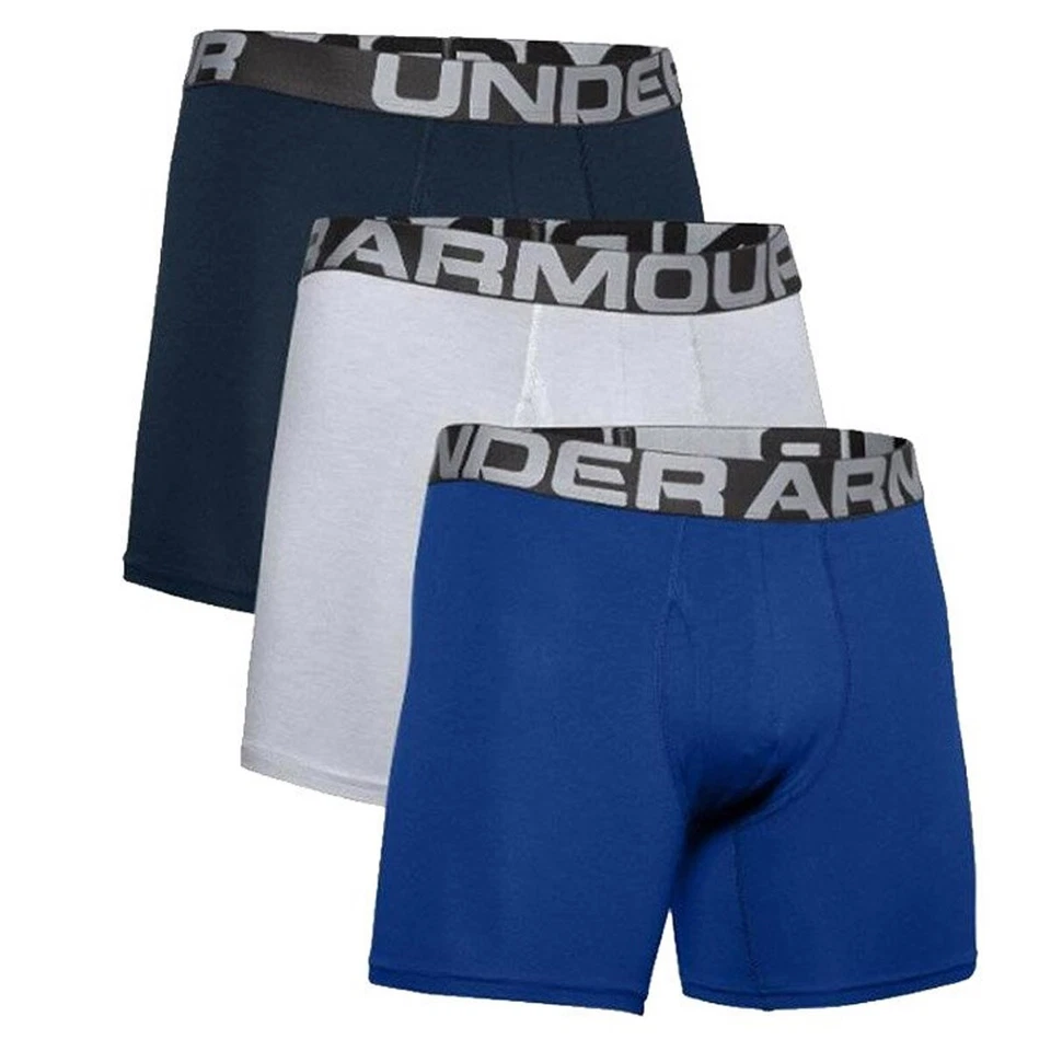 Paquete de 3 calzoncillos boxer Under Armour para hombre de algodón cargado de 6 pulgadas S-XXL Foto 4 de 4