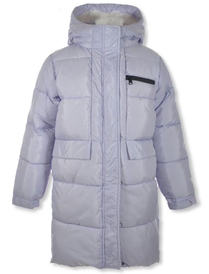 DKNY Girls Long Puffer Jacket Color lavender Size Large (14-16)