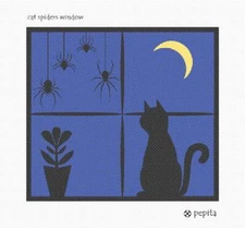 Cat Spiders Window Needlepoint Kit or Canvas