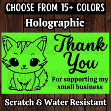 50 SMALL BUSINESS STICKERS 2.25" SHIPPING LABELS THANK YOU SCRATCH RESISTANT