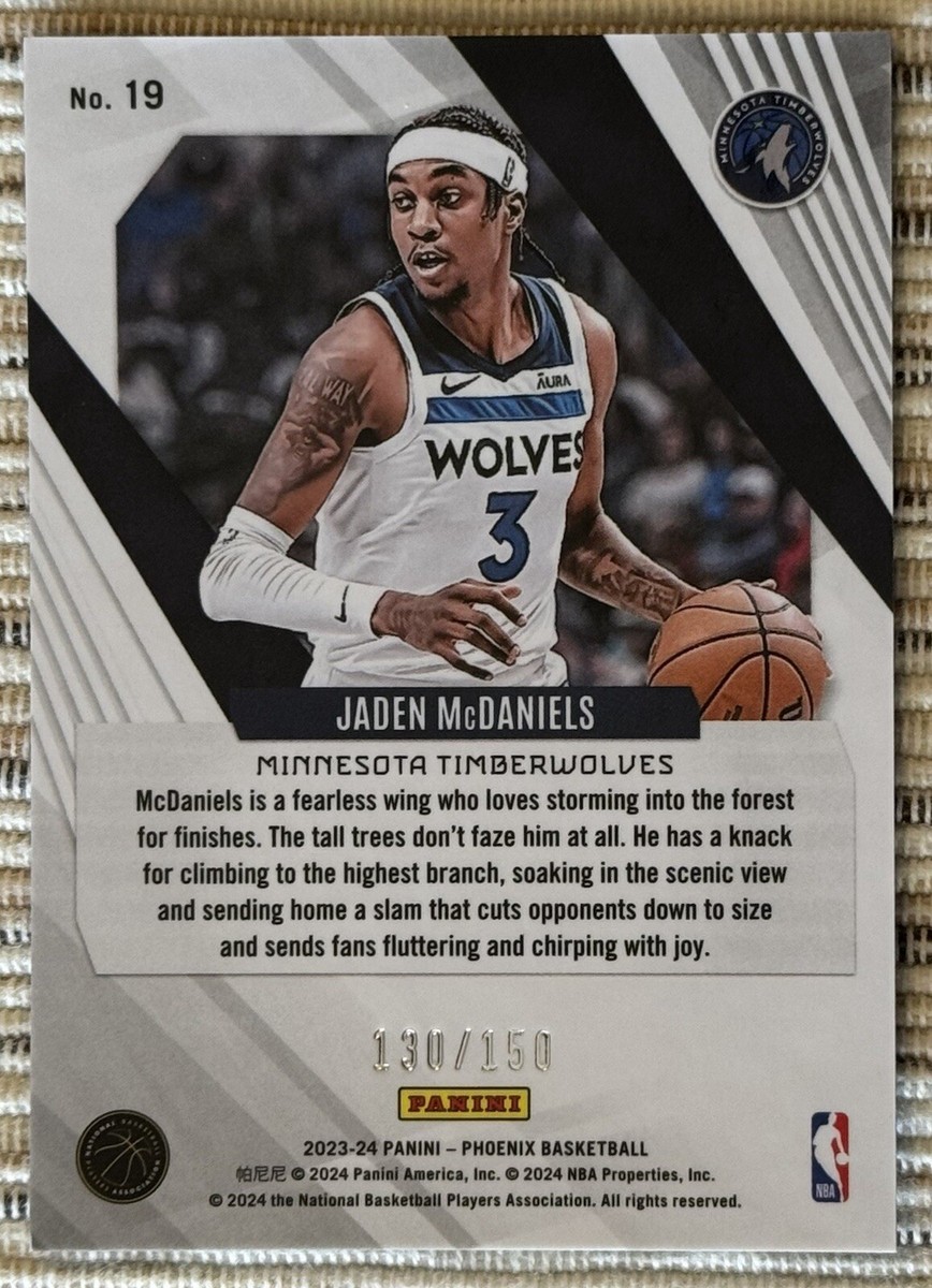 2023-24 Panini Phoenix Purple Prizm Jaden McDaniels #19