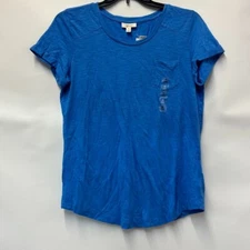 Style & Co Womens M Beach Blue Short Sleeve T Shirt Top NWT BV25